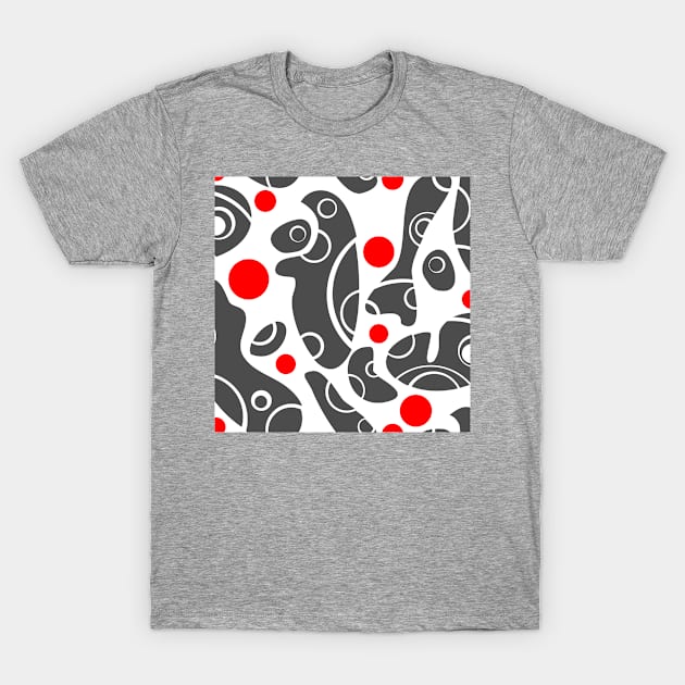 Whale Sonics Grey and Red on White T-Shirt by ArtticArlo